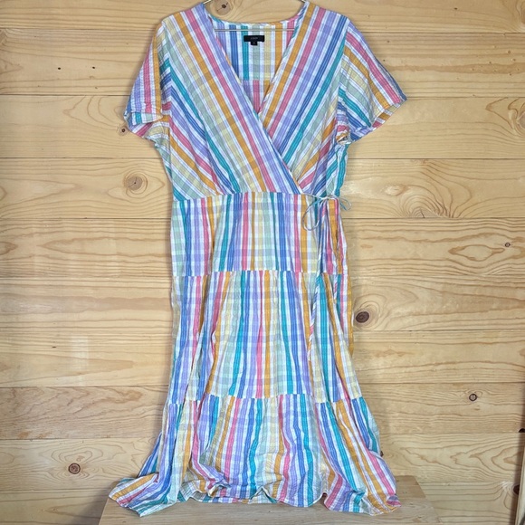 J.Crew rainbow striped dress size 18 - Picture 2 of 10